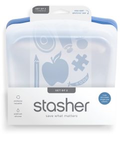 Reusable Silicone Sandwich Bag. 2 pack