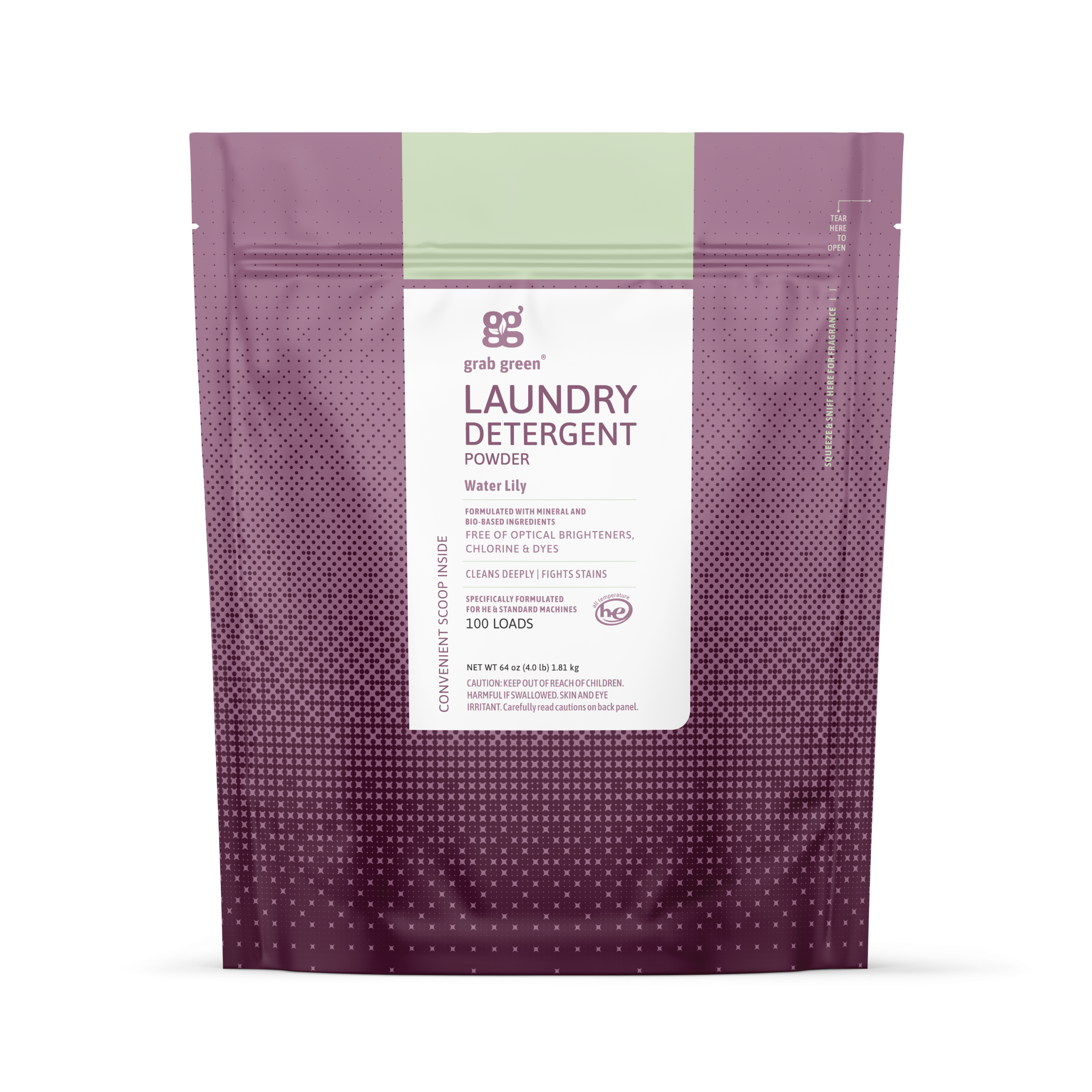 GG_2025_3in1_Laundry_Powder_100_Loads_Water_Lily_Pouch_GG-59-3189_Render_Front.png
