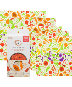 Reusable Beeswax Food Wraps – Assorted 5 Pack