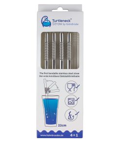 Turtleneck Stainless Steel Bendable Straw Set