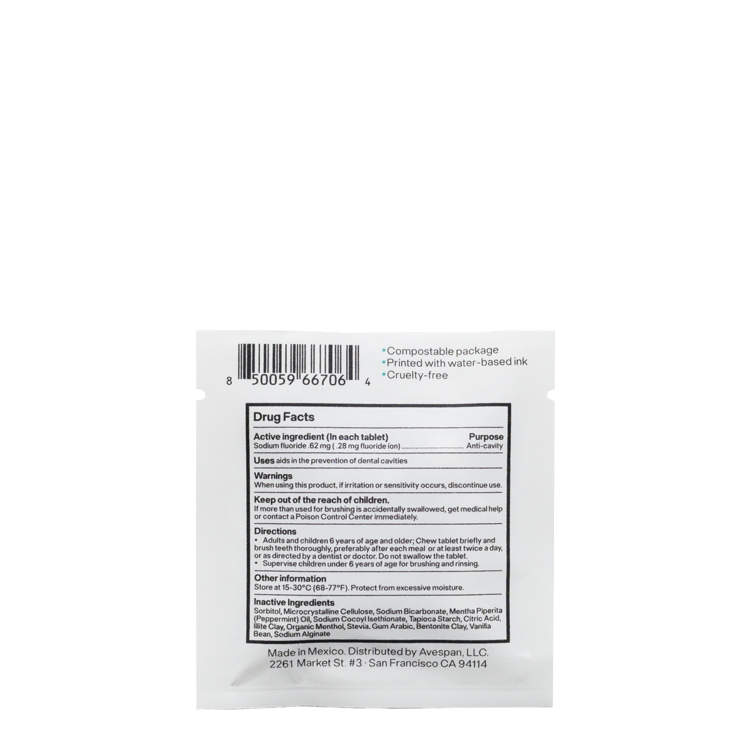 Unpaste_FluorideToothpasteTabletSample_Mint_10count_back.png