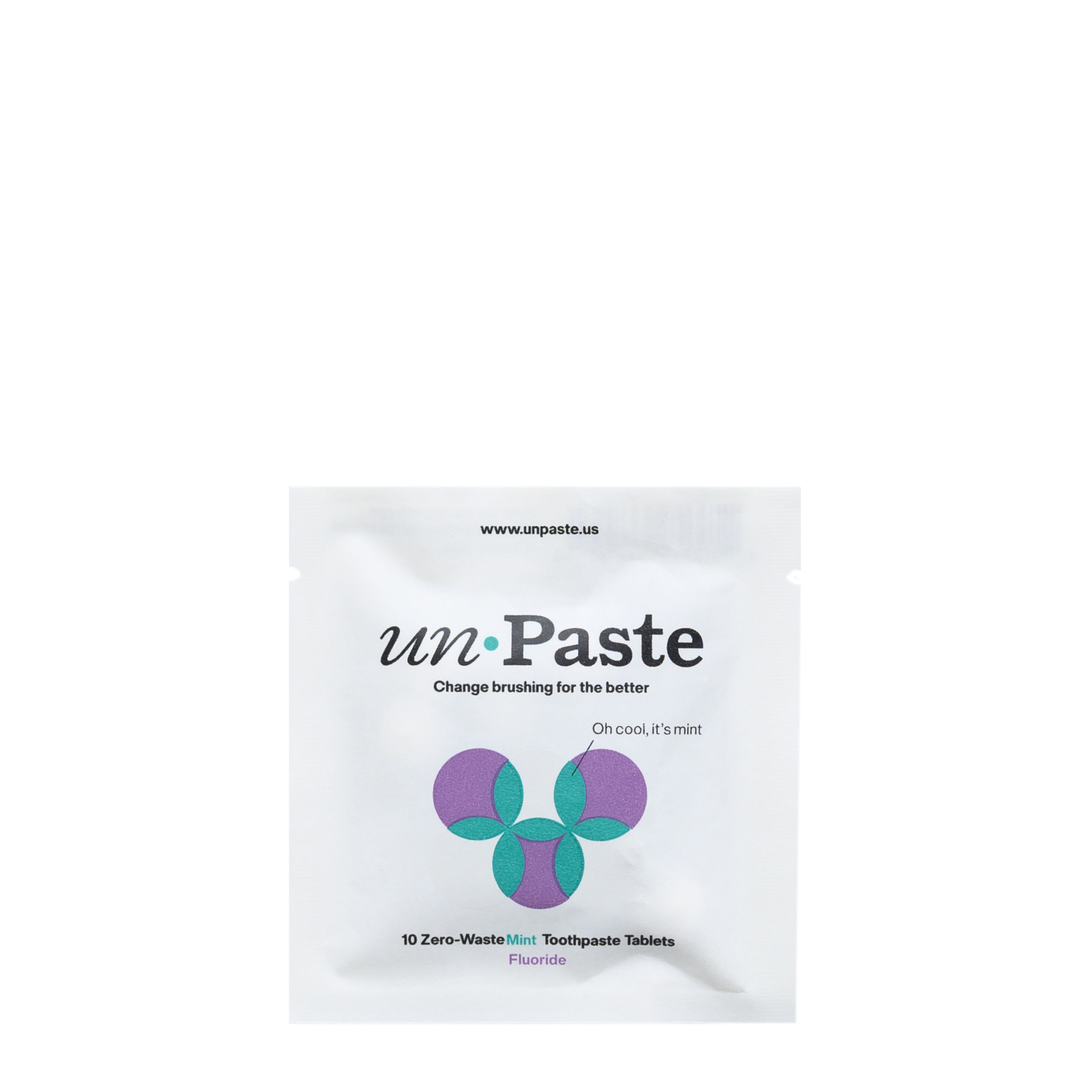 Unpaste_FluorideToothpasteTabletSample_Mint_10count_front.png