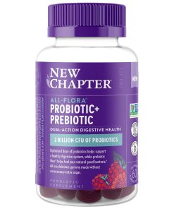 All-Flora Probiotic + Prebiotic Gummies. Raspberry Flavored