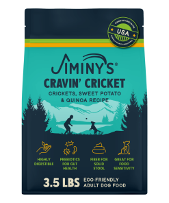 Jiminy's Cravin' Cricket Dry Dog Food. Sensitive Stomach. Improved Gut Health