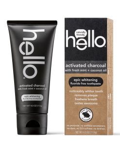 hello Activated Charcoal Epic Whitening Fluoride Free Toothpaste